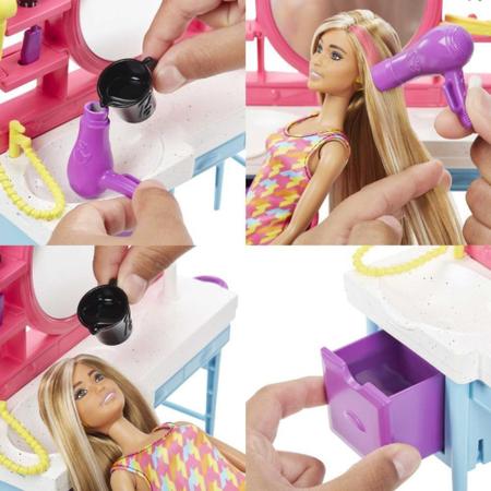 Barbie Totally Hair Salão De Beleza - Mattel HKV00 - Arco-Íris Toys