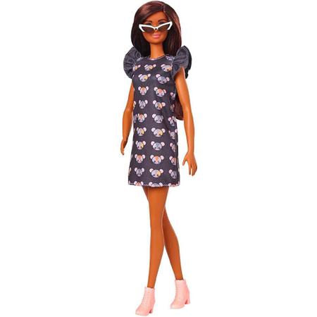 Imagem de Barbie Fashionistas Morena Vestido Cinza - Mattel