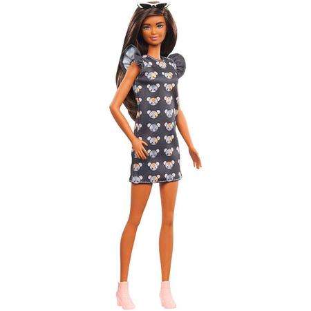 Imagem de Barbie Fashionistas Morena Vestido Cinza - Mattel