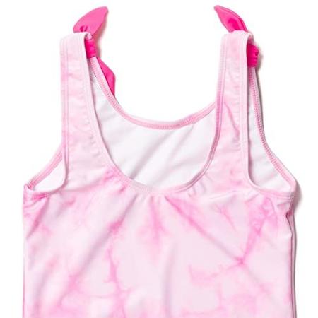 Barbie Little Girls One Piece Banho Terno Tie Dye Rosa 7- Imagem de Barbie Little Girls One Piece Banho Terno Tie Dye Rosa 7-