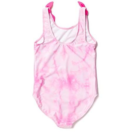 Barbie Little Girls One Piece Banho Terno Tie Dye Rosa 7- Imagem de Barbie Little Girls One Piece Banho Terno Tie Dye Rosa 7-