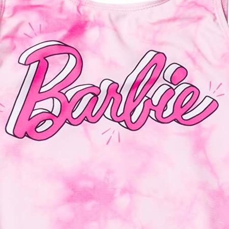 Barbie Little Girls One Piece Banho Terno Tie Dye Rosa 7- Imagem de Barbie Little Girls One Piece Banho Terno Tie Dye Rosa 7-