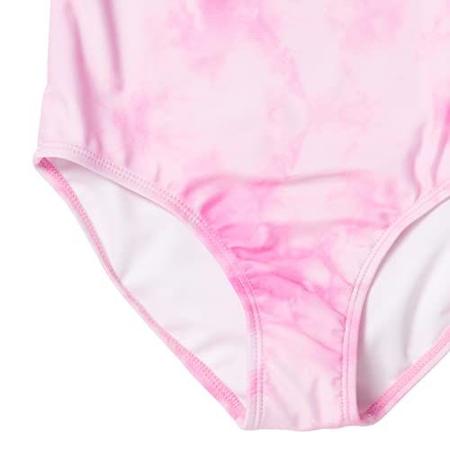 Barbie Little Girls One Piece Banho Terno Tie Dye Rosa 7- Imagem de Barbie Little Girls One Piece Banho Terno Tie Dye Rosa 7-