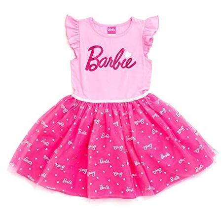 Barbie Little Girls Vestido de Tule Rosa 7-8 Imagem de Barbie Little Girls Vestido de Tule Rosa 7-8