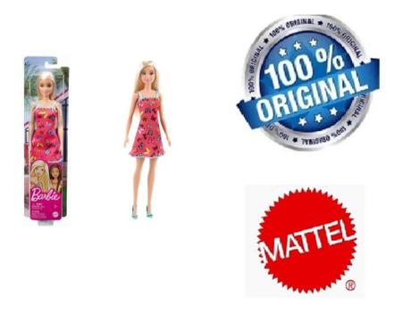 Imagem de Barbie Loira Fashion Vestido Rosa Borboletas - Mattel