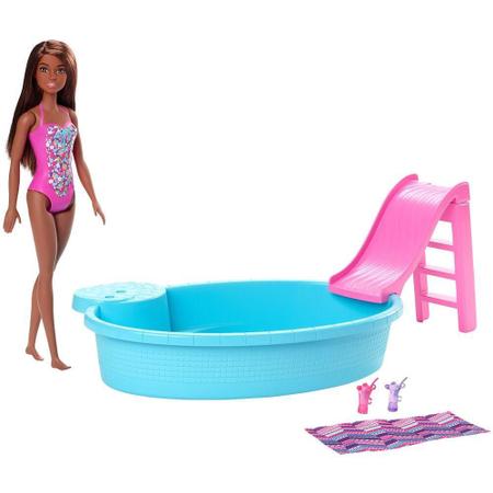 Imagem de Barbie Maiô Rosa e Piscina - Mattel
