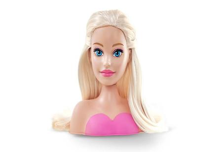 Boneca Barbie Maquiar e Pentear Busto 3 Acessorios - Pupee