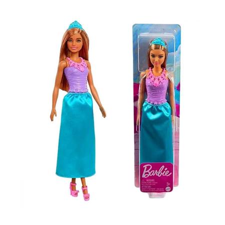 Imagem de Barbie Princesa Morena Saia Azul E Blusa Roxa - Mattel