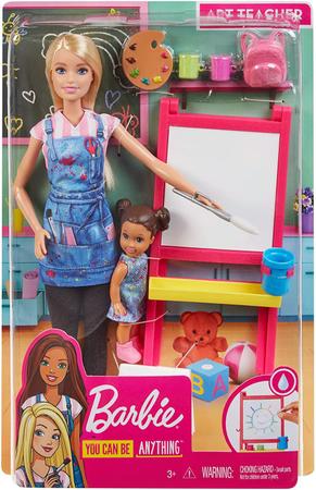 Jogo conjunto barbie profissão professor desenho 1 gjm29, mattel boneca  original, bonecas para meninas crianças bebê