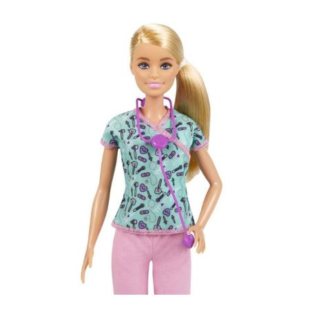 Roupa De Médica Enfermeira Para Boneca Barbie Chapéu Rosa