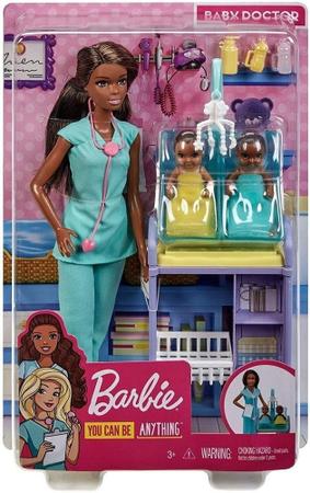 Barbie Profissoes Conjunto Pediatra com 2 Bebes - Mattel