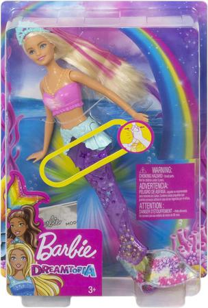 Imagem de Barbie Sereia Brilhante Luzes Arco-íris Calda Articulada - Mattel