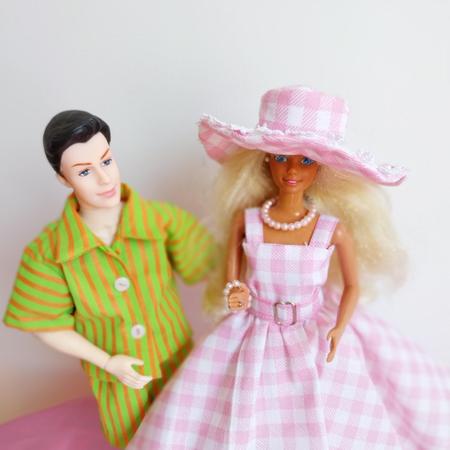 Vestidos Barbie e Ken kit 3(1 xadrez de rosa filme 1 Xadrez moda Praia 1  chapéu 1 camisa1 short) - ABELHINHA E VOCÊ BONITA - Roupa de Boneca -  Magazine Luiza