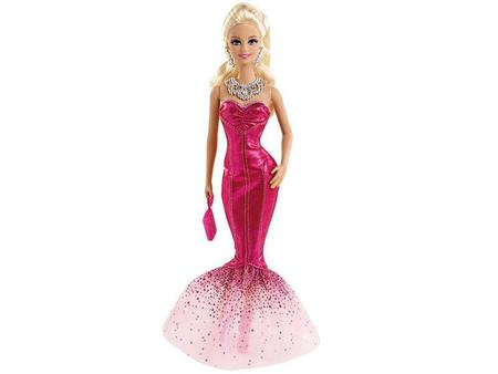 Boneca Barbie Pink & Fabulous Vestido Longo Festa Mattel com o