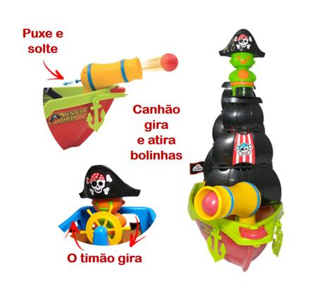 Imagem de Barco Aventura Pirata Canhão Infantil Divertido