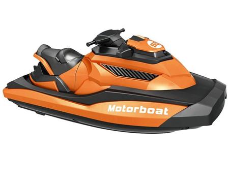 Imagem de Barco Lancha  Moto Jet Sky Controle Remoto Bat Recarregável Super Rápido Cor Laranja