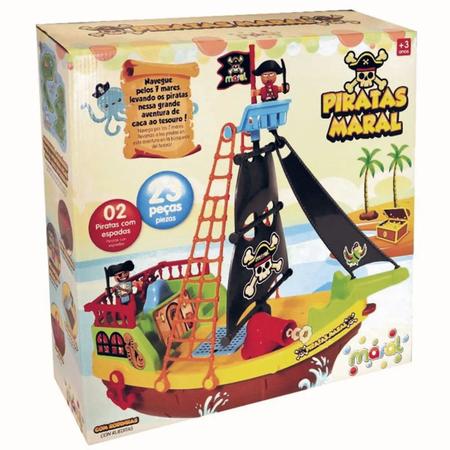 Imagem de Barco Pirata Navio 23 Peças De Montar Infantil - Maral