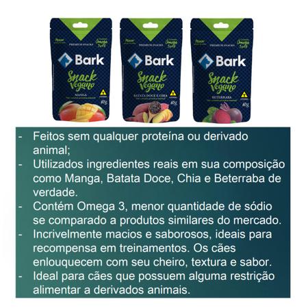 Imagem de Bark Vegano Petisco Bifinho Para Cão Beterraba 60g KIt 3uni