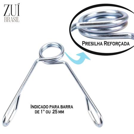 Imagem de Barra 40Cm Par Halteres Presilha Musculação Anilha Academia