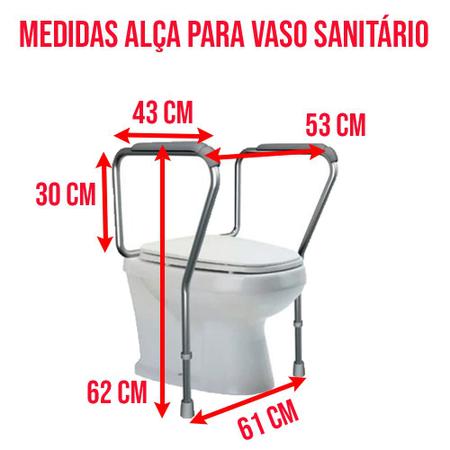 Imagem de Barra Apoio Vaso Sanitário Para Idoso - Alça Regulável
