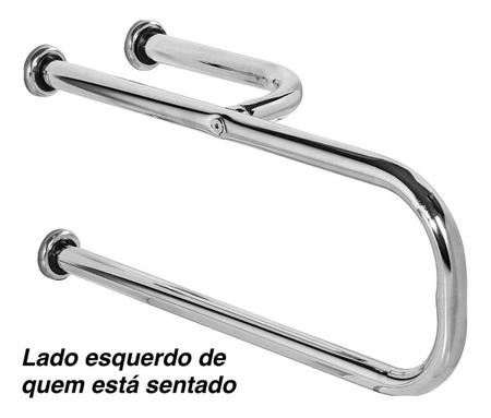 Imagem de Barra De Apoio Para Vaso Sanitário 60x20cm Esquerda