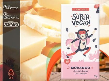 Imagem de Barra de Chocolate Branco Vegano com Morango Super Vegan 95g