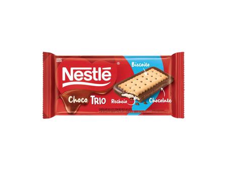 Imagem de Barra De Chocolate Choco Trio Biscoito Recheio Ao Leite 90g - Nestle