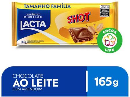 Imagem de Barra de Chocolate Shot Ao Leite com Amendoim - 165g Lacta