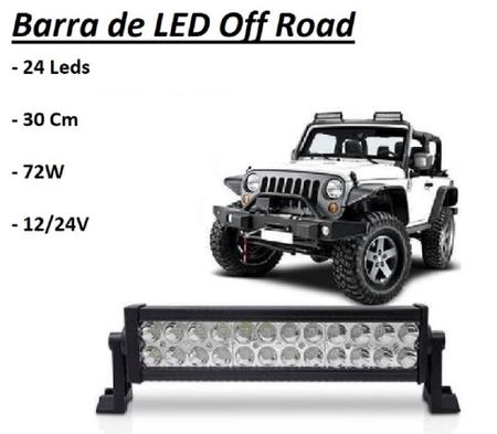 Barra LED 30 cm, 72W, 24 LED, 12V 24V