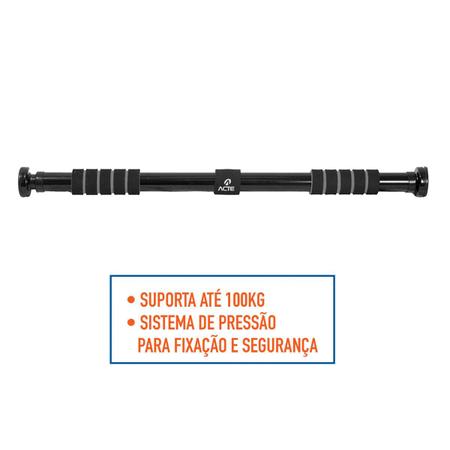 Imagem de Barra De Porta Ajustável Com Pegada Suave Em Espuma Cinza T142-P Acte Sports