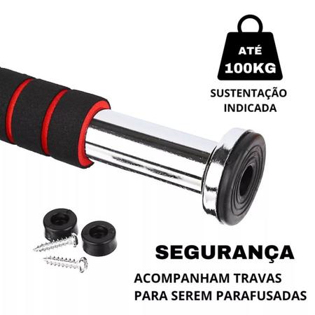 Imagem de Barra De Porta Ajustável Para Exercícios 62 a 100 cm Treino Fitness BARRA / PULL UP