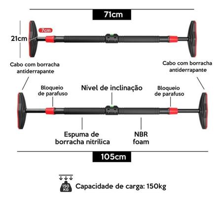 Imagem de Barra de Porta para Exercícios - Com nível