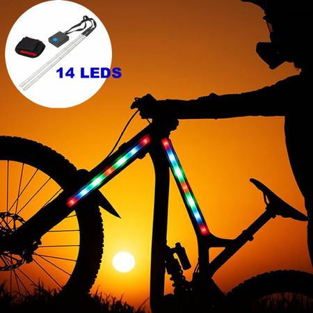 Imagem de Barra Fita Led Luz Bike bicicleta + Controle Segurança noite COLORIDO CBRN14293