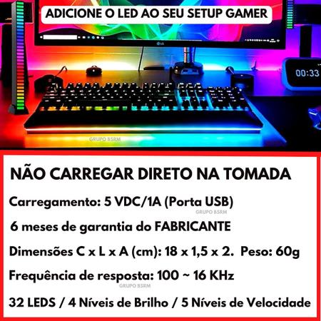 LUZ LED Barra para setup de jogos, 2 em 1