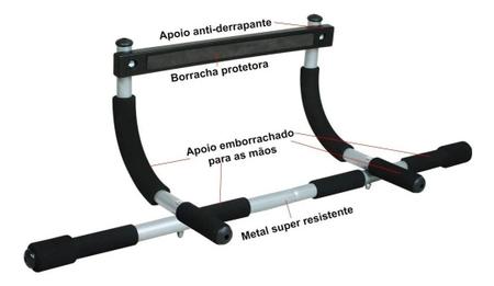 Imagem de Barra Porta Fixa Paralela Multifuncional Academia Exercicios