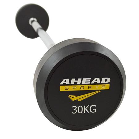 Imagem de Barra Reta Montada 30 KG AS3009 Ahead Sports Preto e Amarelo