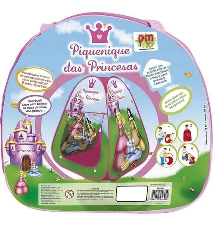 Imagem de Barraca Cabaninha Infantil Piquenique Das Princesas Dobrável E Com Bolsa - DM Toys