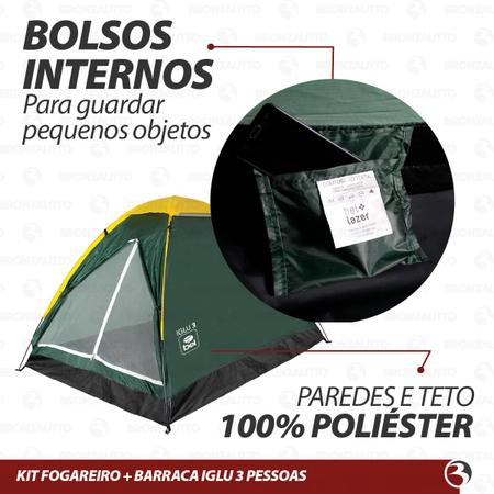 Imagem de Barraca Camping Iglu Impermeavel 3 Pessoas C/ Fogareiro Bel