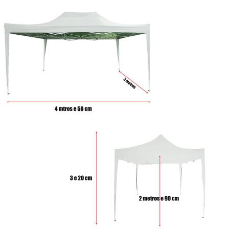 Imagem de Barraca Gazebo Retratil Gigante 4 metros e 50 cm Carnaval Festa 45 pessoas Tenda Feira