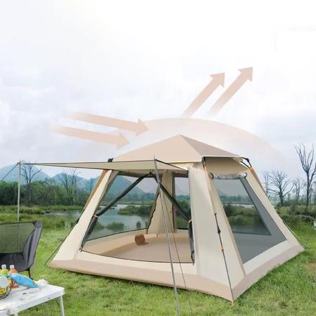 Imagem de Barraca para Camping até 4 Pessoas Impermeável Expansão Automática Teto Removível Anti-Mosquito Abertura Rápida