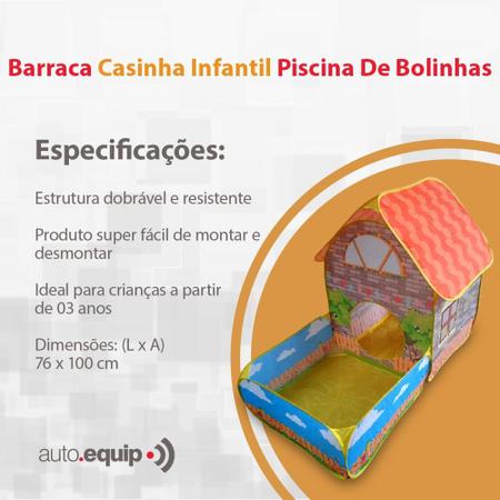 Imagem de Barraca Para Crianças Colorida Cabana Infantil Piscina De Bolinhas Casinha Divertida Importway Tenda
