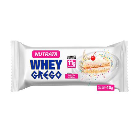 Imagem de Barrinha Whey Grego Bar C/12 Uni 40g Bolo de Festa - Nutrata