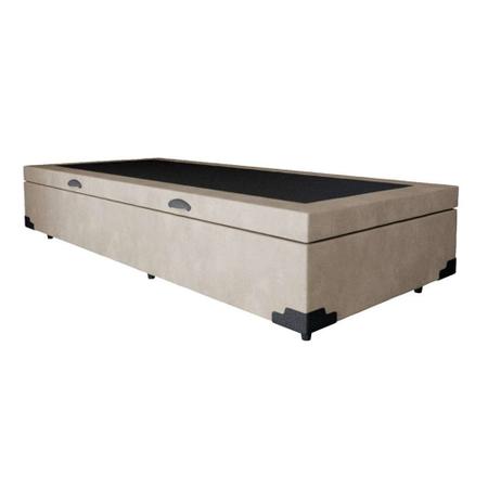 Imagem de Base Box Baú Solteiro Crisle Suede Bege  43x88x188