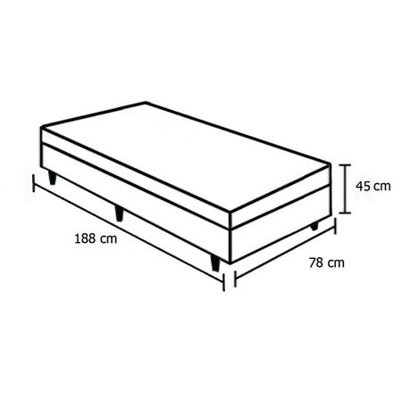 Imagem de Base Box Baú Solteiro Sintético Cinza - 45x88x188:Cinza