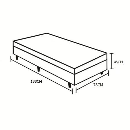 Imagem de Base Box Baú Solteiro SP Móveis Sintético Branca - 45x78x188