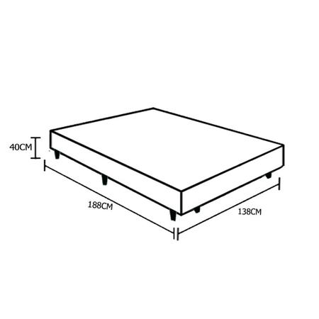 Imagem de Base Box Casal Sintético Branco 40x138x188 Ducci