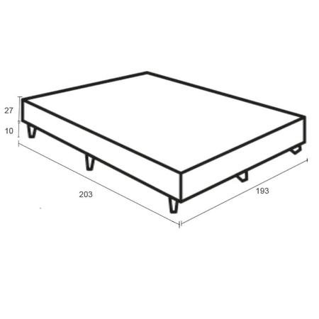 Imagem de Base Box King Reforçada Itália 37x193x203cm Arte Cúbica