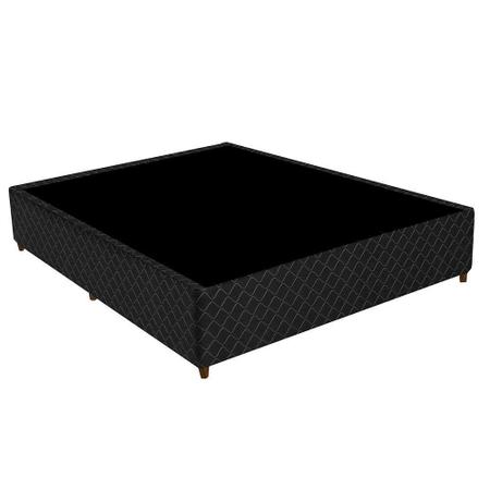 Base Box Poliéster Bordado Casal Gazin Preto 27x138x188 Imagem de Base Box Poliéster Bordado Casal Gazin Preto 27x138x188