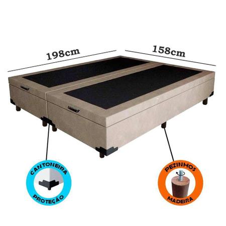 Imagem de Base Cama Box Bau Queen Lobbox 1,58 X 1,98 X 0,39 Suede Amass Bege