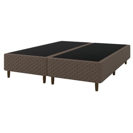 Imagem de Base Cama Box para Colchão Casal Queen 158x198cm Clio Marrom Umaflex